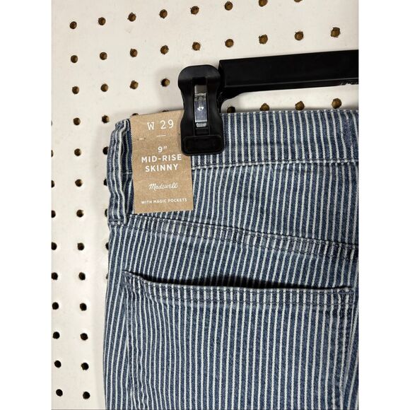 Madewell mid rise 9” skinny railroad stripe jeans size 29 - Picture 11 of 14